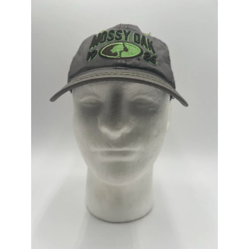 Mossy Oak YOUTH Snapback Hat Gray Green Embroidered Logo Cap Hunting Outdoor